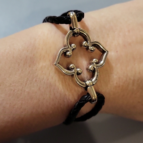 Retired Brighton Toledo Braided Leather Bracelet Jewelry Design Length 7